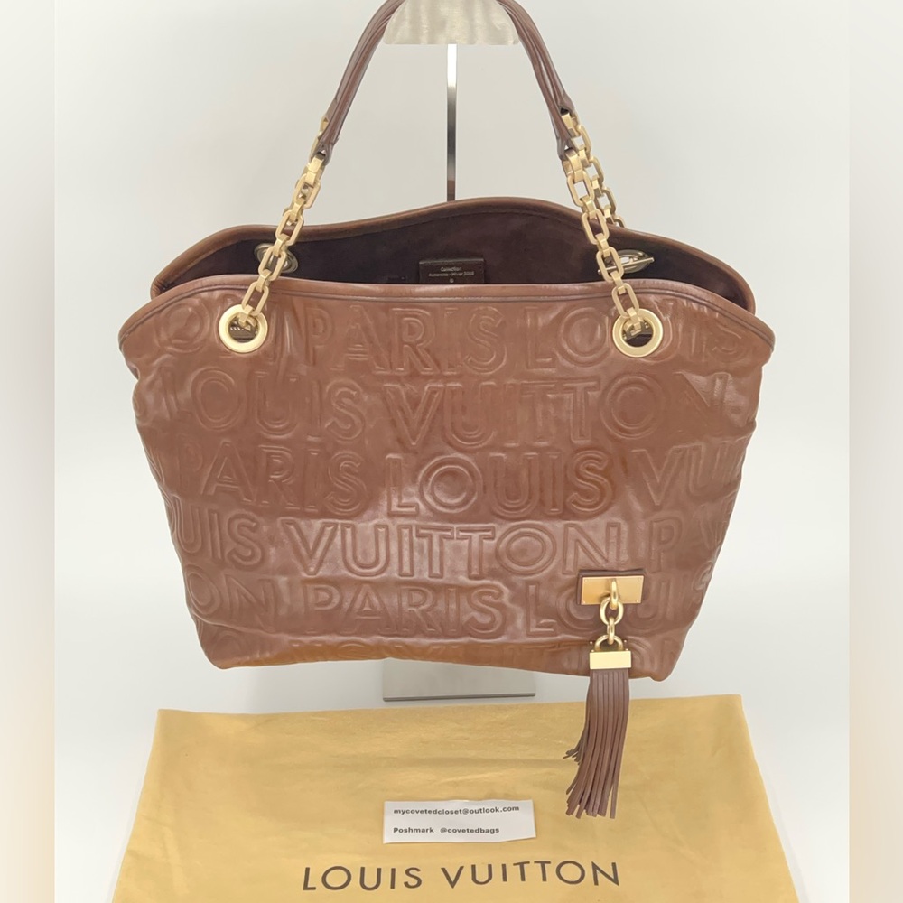 LV Limited Edition Paris Souple Whisper Bag w/Dust Bag and Entrupy COA🤎